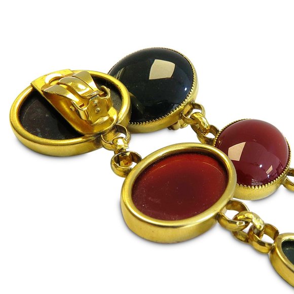 Vintage Agate Earring Clip on. - Picture 2 of 2
